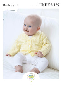 Double Knitting Pattern for Baby's Lacy Cardigans (UKHKA 169)