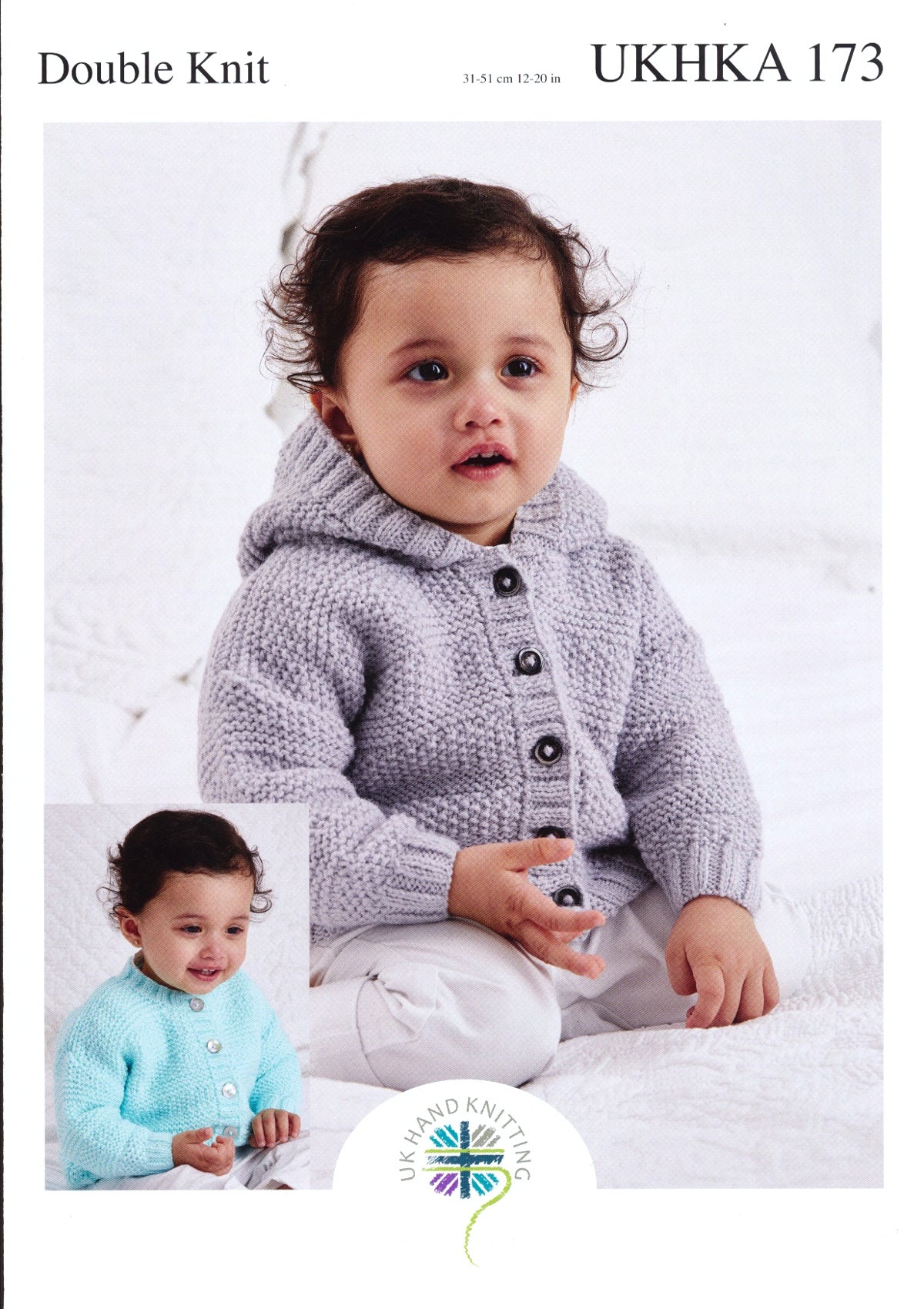 Double Knitting Pattern Baby Hooded or Round Neck Cardigan