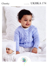 Load image into Gallery viewer, Chunky Knitting Pattern - Baby Sweater Slipover &amp; Hat (UKHKA 174)