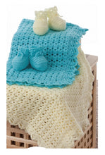 Load image into Gallery viewer, Double Knit Crochet Pattern for Baby Blanket &amp; Bootees (UKHKA 186)