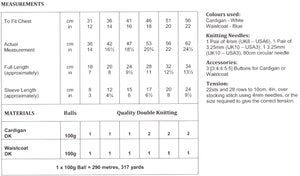 UKHKA 189 Double Knitting Pattern - Baby Cardigan & Waistcoat