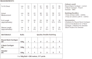 UKHKA 189 Double Knitting Pattern - Baby Cardigans & Sweater