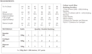 UKHKA 191 Double Knitting Pattern - Baby Sweater Cardigan & Slipover