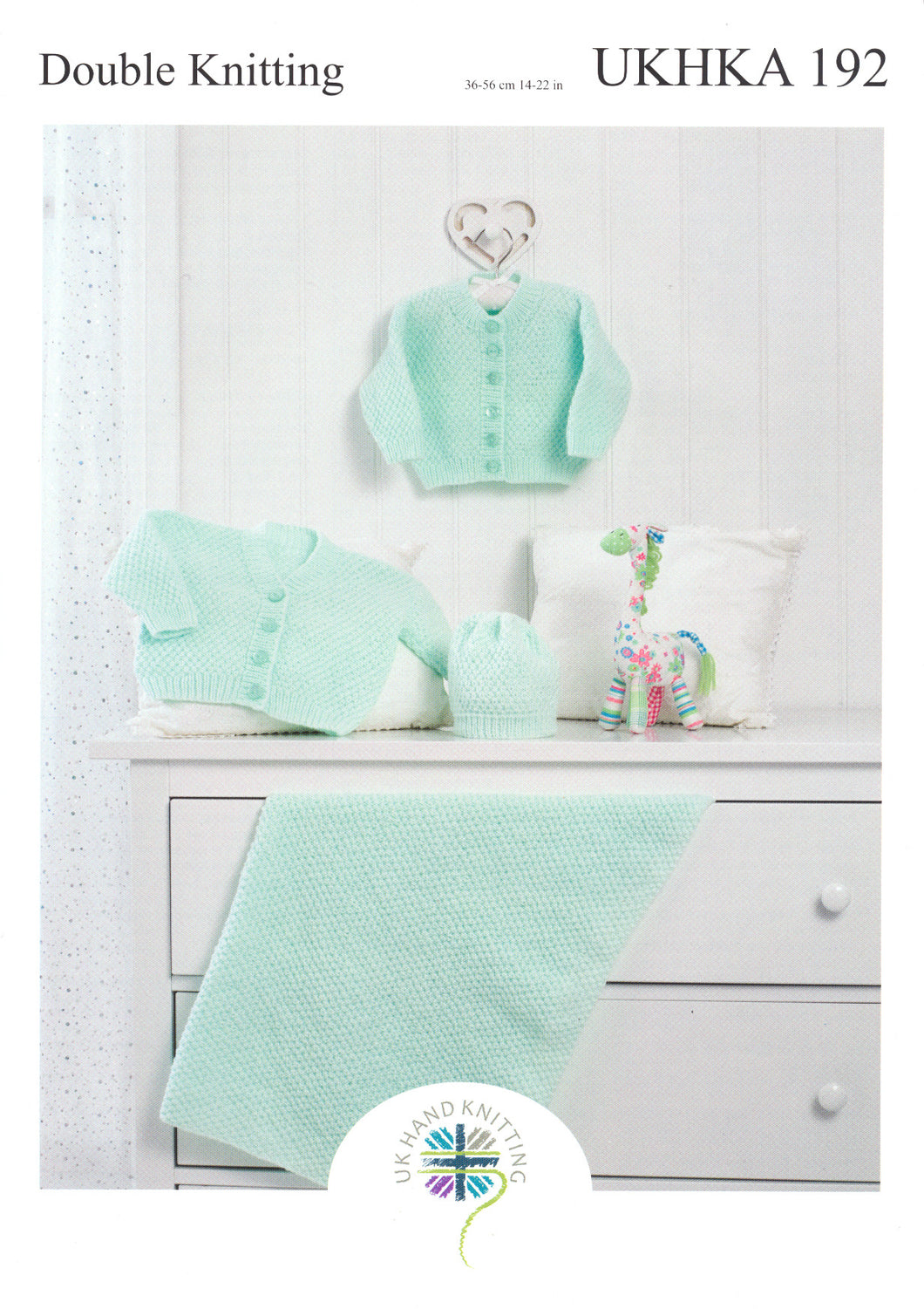 UKHKA 192 Double Knitting Pattern - Baby Cardigans Blanket & Hat