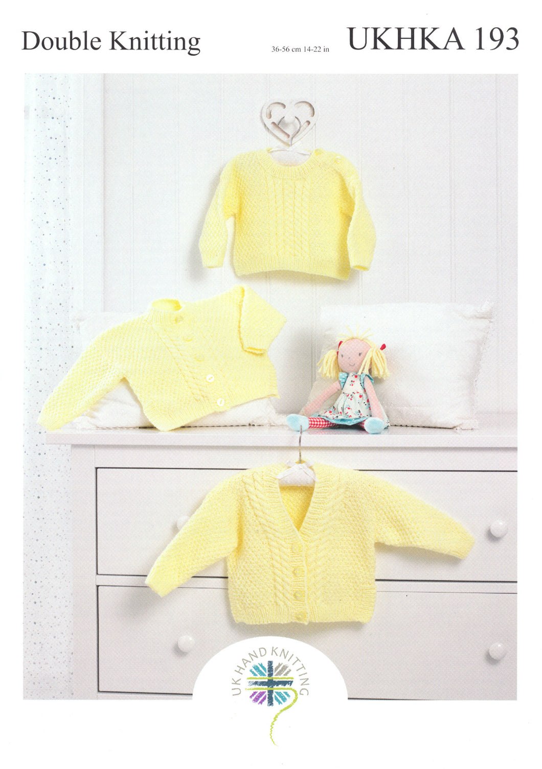 UKHKA 193 Double Knitting Pattern - Baby Cardigans & Sweater