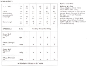 UKHKA 194 Double Knitting Pattern - Baby Cardigan & Waistcoat
