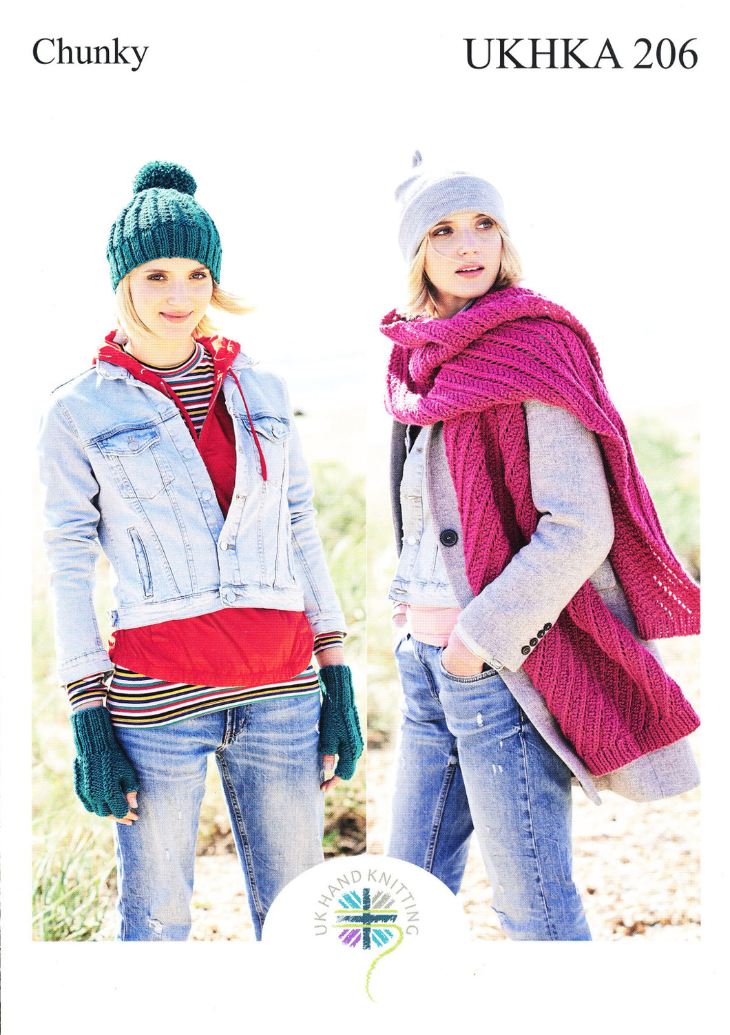 UKHKA 206 Chunky Knitting Pattern - Ladies Winter Accessories