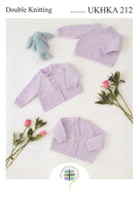 Load image into Gallery viewer, UKHKA 212 Double Knit Knitting Pattern - Baby Sweater &amp; Cardigans