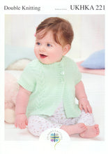 Load image into Gallery viewer, UKHKA 221 Double Knit Knitting Pattern - Baby Cardigans &amp; Waistcoats