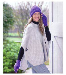UKHKA 238 Double Knit Knitting Pattern - Ladies Poncho & Accessories