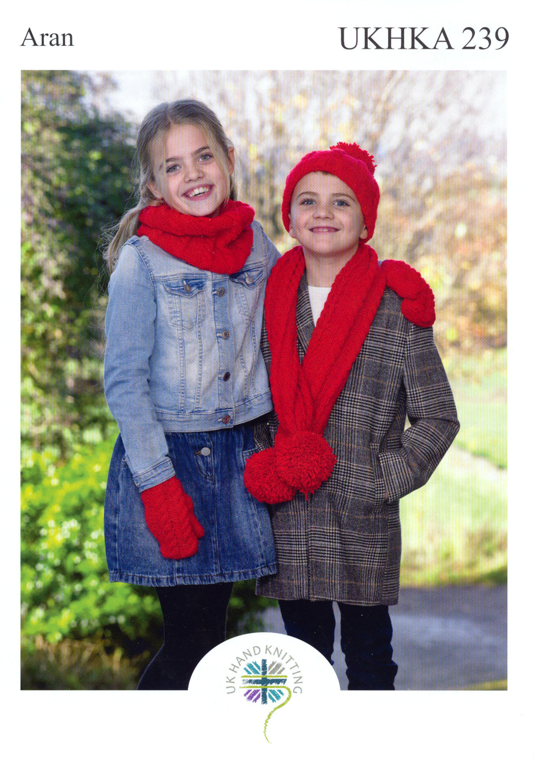 UKHKA 239 Aran Knitting Pattern - Children's Accessories