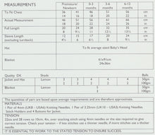 Load image into Gallery viewer, Double Knitting Pattern for Long Sleeved Jacket Hat &amp; Blanket (UKHKA 107)
