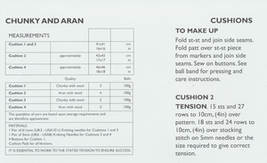 Chunky & Aran Yarn Knitting Pattern - Easy Knit Design Cushion Covers UKHKA 144
