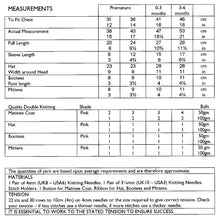 Load image into Gallery viewer, Double Knitting Pattern - UKHKA 37 Baby Coat Bonnet Bootees &amp; Mittens