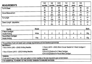 Double Knitting Pattern - UKHKA 52 Long Sleeved Baby Cardigans