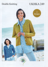 Load image into Gallery viewer, UKHKA 249 Double Knit Knitting Pattern - Ladies Button Up Cardigans