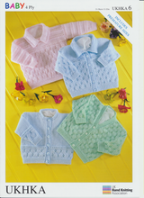 Load image into Gallery viewer, Baby &amp; Premature Baby Knitting Pattern - Long Sleeved Cardigans &amp; Jumper UKHKA6