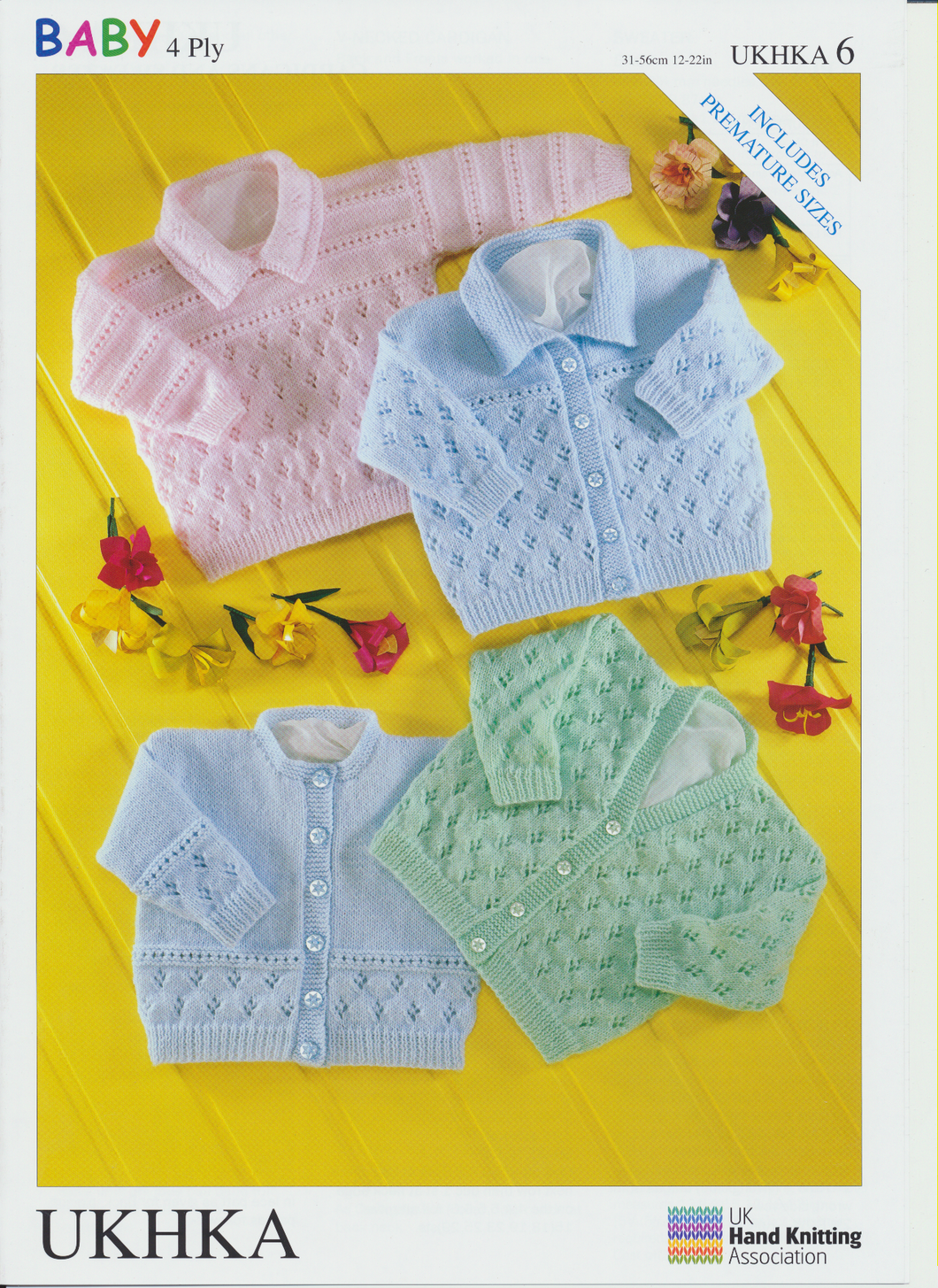Baby & Premature Baby Knitting Pattern - Long Sleeved Cardigans & Jumper UKHKA6