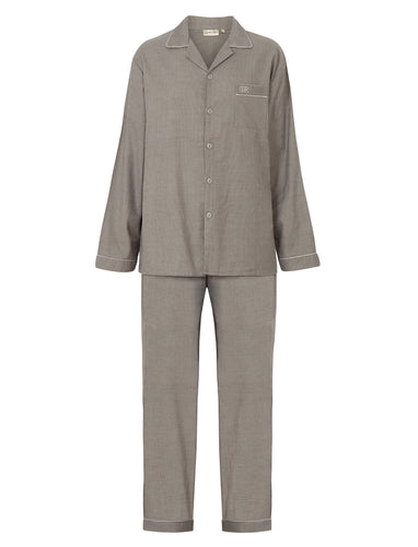 Walker Reid Mens Small Check 100% Cotton Pyjamas Grey XL