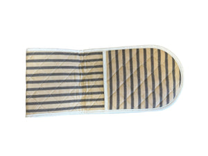 Beige & Brown Stripe Quilted Double Oven Glove