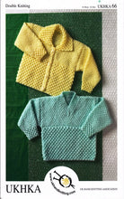 Load image into Gallery viewer, Baby Double Knitting Pattern - UKHKA 66 Cardigan &amp; Sweater