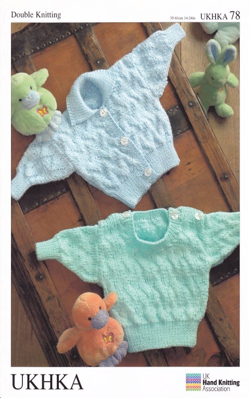 Double Knitting Pattern - UKHKA 78 Baby Cardigan & Jumper