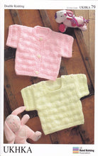 Load image into Gallery viewer, Double Knitting Pattern - UKHKA 79 Baby Cardigan &amp; Jumper