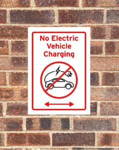 No Electric Vehicles Charging Red EV Car Sign
