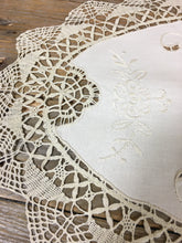 Load image into Gallery viewer, https://images.esellerpro.com/2278/I/189/150/cluny-lace-oval-traycloth-doily-ecru-close-up.JPG