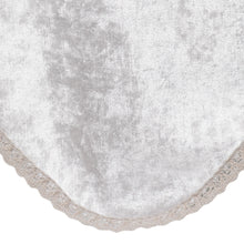Load image into Gallery viewer, Crushed Velvet Round Chair Back with Crochet Trim (Cream)