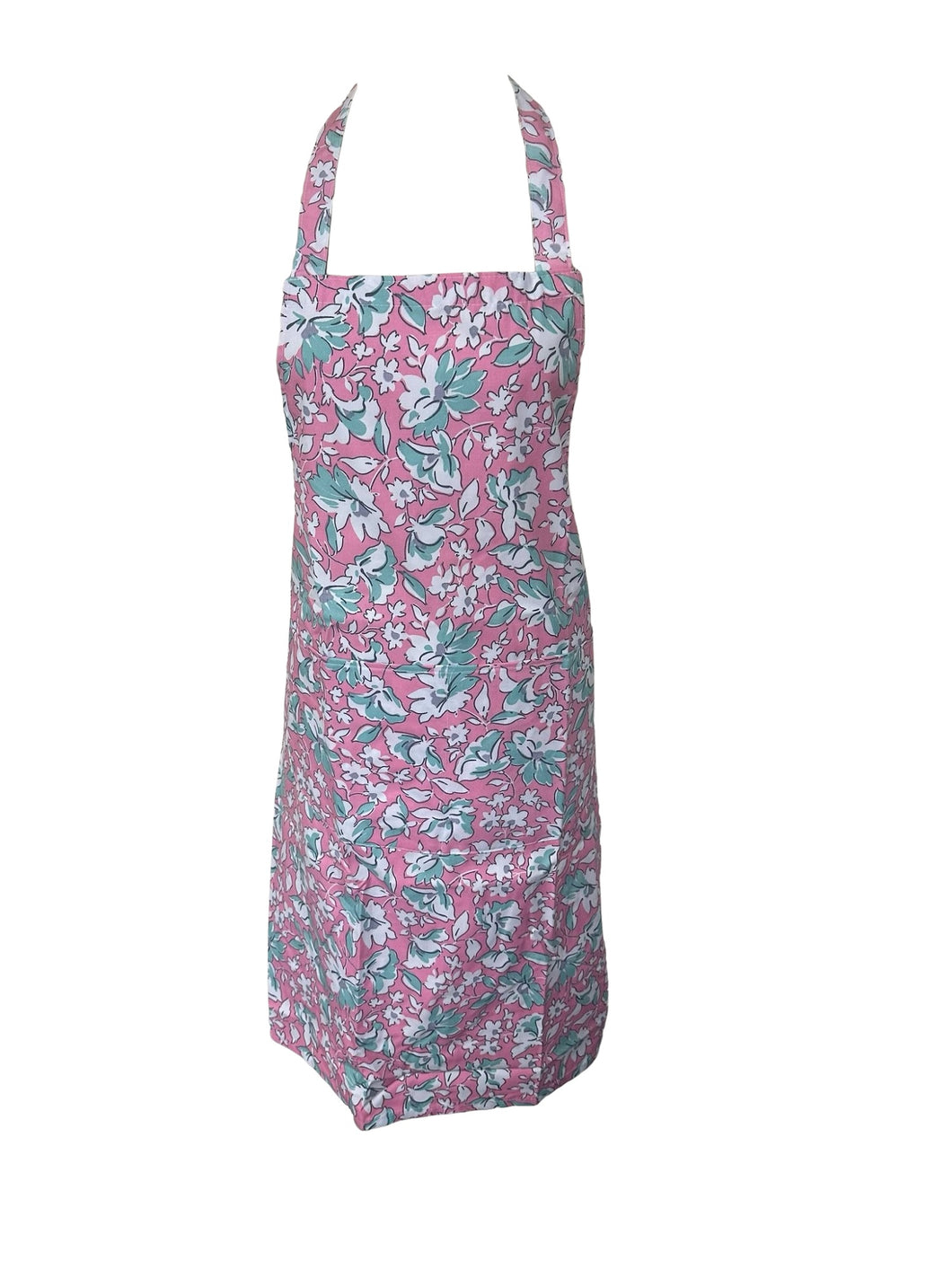 Pink Floral Baking Cooking Full Bib Apron