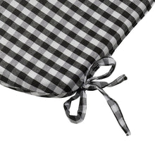 Load image into Gallery viewer, https://images.esellerpro.com/2278/I/114/079/gingham-check-round-seat-pad-outdoor-dining-cushion-black-close-up.jpg