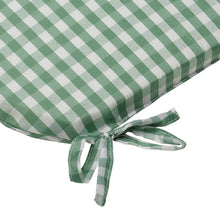 Load image into Gallery viewer, https://images.esellerpro.com/2278/I/114/079/gingham-check-round-seat-pad-outdoor-dining-cushion-green-close-up.jpg