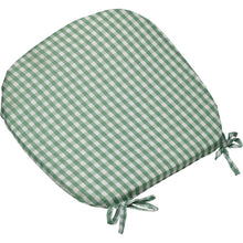 Load image into Gallery viewer, https://images.esellerpro.com/2278/I/114/079/gingham-check-round-seat-pad-outdoor-dining-cushion-green.jpg