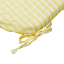 Load image into Gallery viewer, https://images.esellerpro.com/2278/I/114/079/gingham-check-round-seat-pad-outdoor-dining-cushion-yellow-close-up.jpg