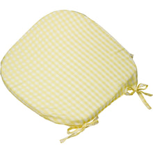 Load image into Gallery viewer, https://images.esellerpro.com/2278/I/114/079/gingham-check-round-seat-pad-outdoor-dining-cushion-yellow.jpg