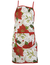 Load image into Gallery viewer, https://images.esellerpro.com/2278/I/133/774/holly-poinsettia-christmas-xmas-festive-floral-apron.jpg