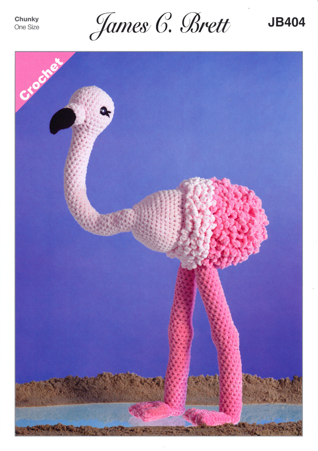 James Brett Chunky Crochet Pattern - Flo the Flamingo (JB404)