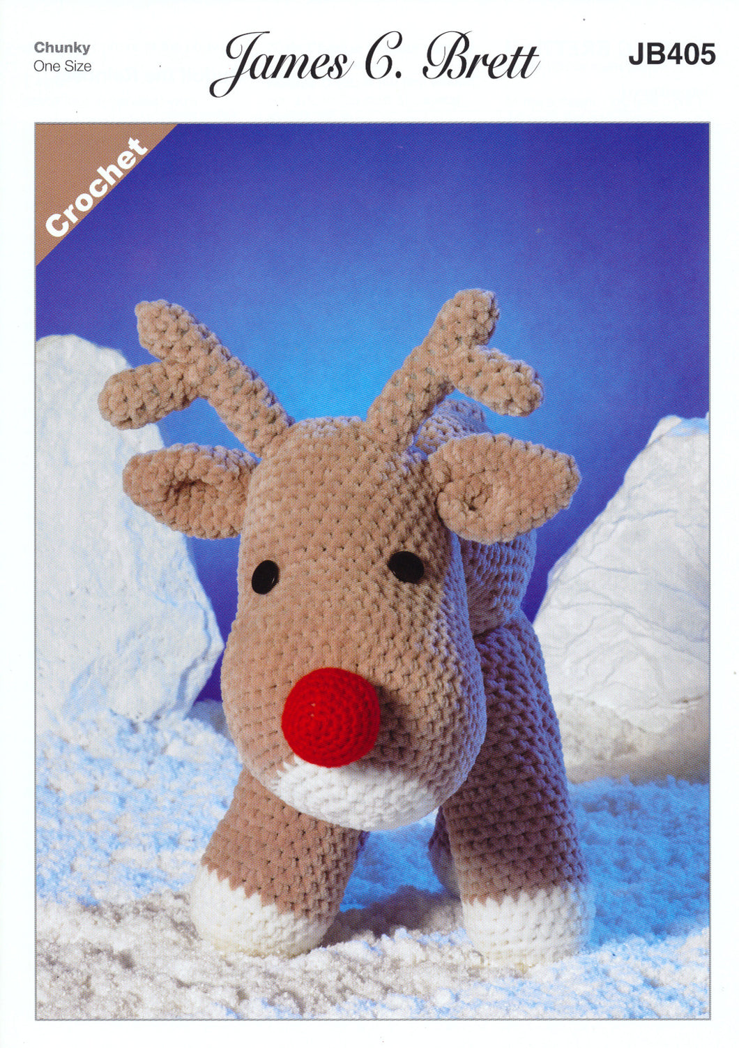 James Brett Chunky Crochet Pattern - Rudolf the Reindeer (JB405)