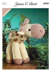 James Brett Chunky Crochet Pattern - Sunshine the Giraffe (JB401)