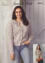Load image into Gallery viewer, James Brett Aran Knitting Pattern - Ladies Cardigans (JB761)