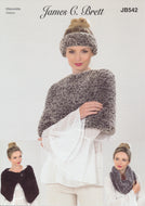 James Brett Chinchilla Knitting Pattern - Ladies Accessories (JB542)