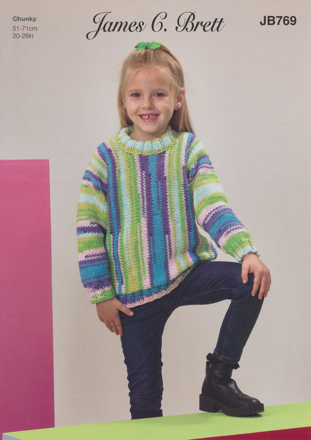 James Brett Chunky Knitting Pattern - Children's Sweater (JB769)