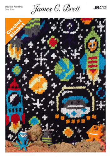James Brett Double Knit Crochet Pattern - Space Blanket (JB412)
