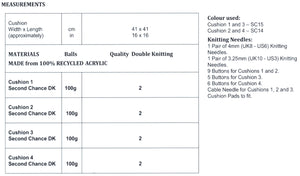 James Brett DK Knitting Pattern - Cushion Covers (JB790)