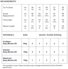 Load image into Gallery viewer, James Brett Double Knitting Pattern - Baby Cardigan Sweater &amp; Waistcoat (JB442)
