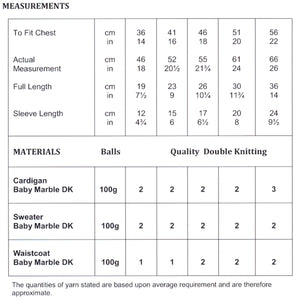 James Brett Double Knitting Pattern - Baby Cardigan Sweater & Waistcoat (JB442)