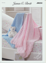 Load image into Gallery viewer, James C. Brett Knitting Pattern Triangular Wraps in Flutterby Chunky (JB202)