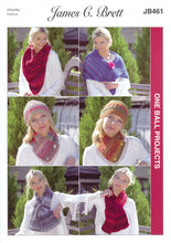 Load image into Gallery viewer, James Brett Chunky Knitting Pattern - JB461 Ladies Neck Wrap &amp; Scarves