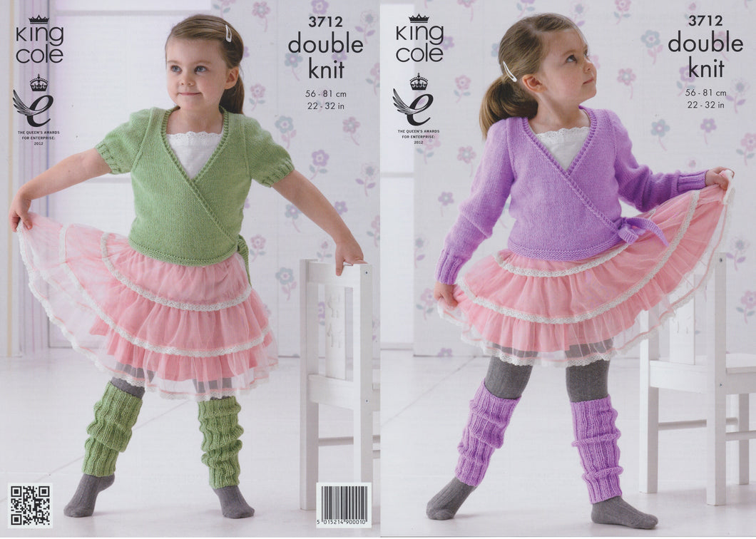 King Cole Childrens DK Knitting Pattern Girls Ballet Cardigans & Leg Warmers